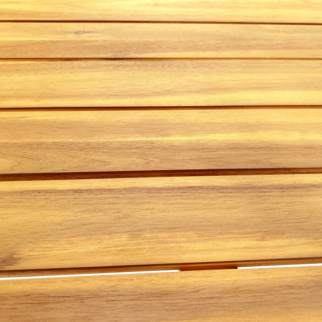 Panca in acacia e legno chiaro, 140cm, marrone naturale