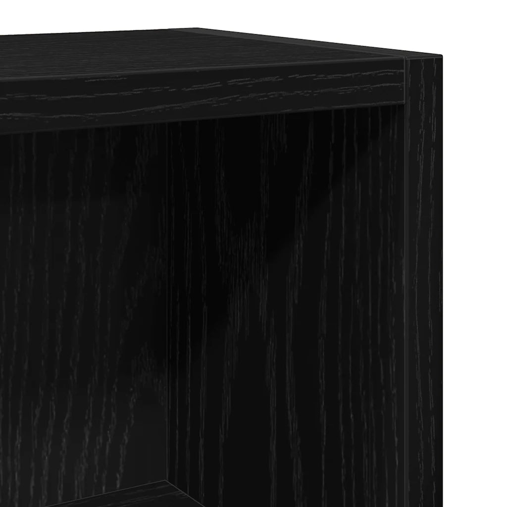 Scaffali Porta CD 2 pz Rovere Nero 21x16x93,5 cm in Truciolato