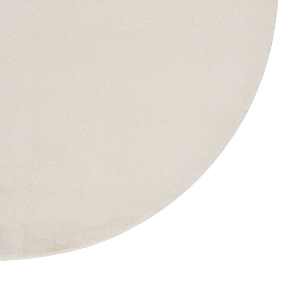 Tappeto Rotondo Beige Chiaro in Finta Pelliccia 160 x 160 cm a Pelo Lungo per Soggiorno con Retro in Poliestere Stile Moderno