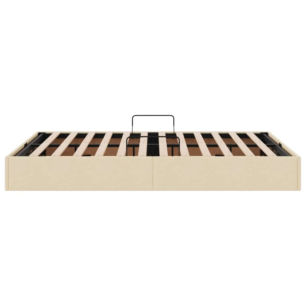 Letto ottomano con archiviazione Crema 140 x 190 cm Tessuto 3442824
