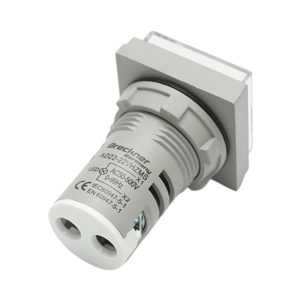 Voltmetro digitale e indicatore di frequenza LED bianco 0-99Hz/50-500V AC Ø 22mm Breckner Germany