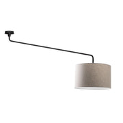 Vivien Plafoniera Nera con Paralume Avorio 48cm - Lampada Soffitto E27, Classe I, IP20, Struttura Metallo Verniciato - Rossini Group