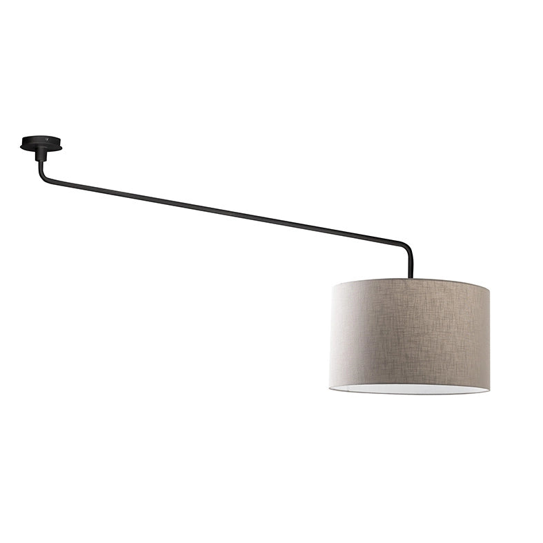 Vivien Plafoniera Nera con Paralume Avorio 48cm - Lampada Soffitto E27, Classe I, IP20, Struttura Metallo Verniciato - Rossini Group