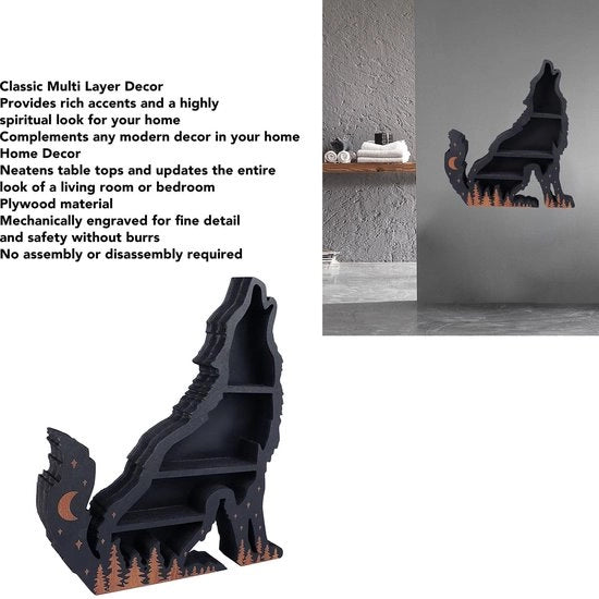 Display Plank per Parete - Sicuro e Antincendio - Tavola in Legno - Display per Cristalli - Tavola Galleggiante - Decorazione per Parete - Incisione Meccanica