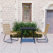 Set da Pranzo da Giardino 3 pz in Polyrattan e Vetro cod mxl 34940