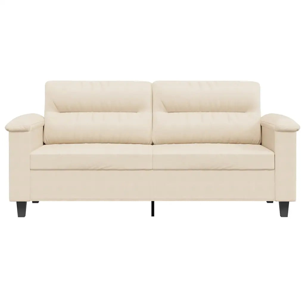Divano a 2 Posti Beige 140 cm in Tessuto Microfibra 359566