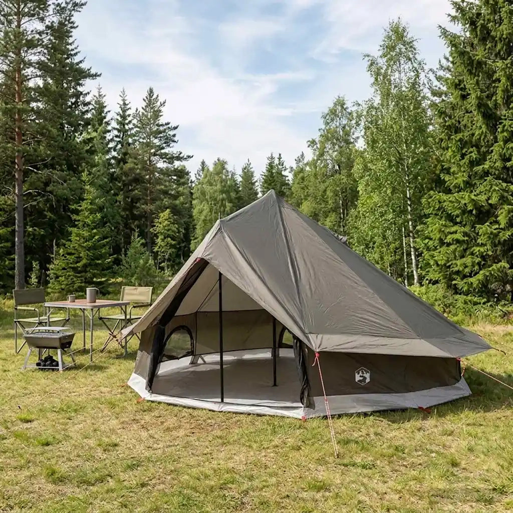 Tenda Tipi con tetto Marrone Grigio 700 x 700 x 395 cm 42029020