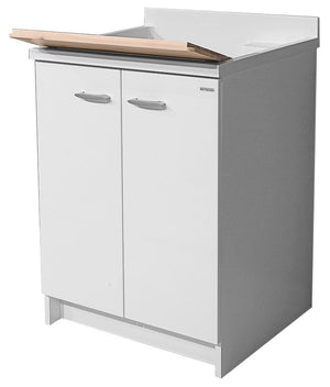 Mobile Lavatoio 60x60x85cm 2 Ante Asse in Legno Montegrappa Marella Bianco con Cesto