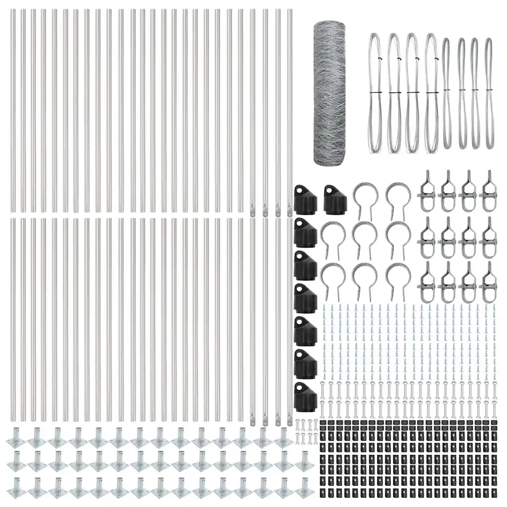 Palo della recinzione Argento 100 x 1 m (maglie da 50 mm)