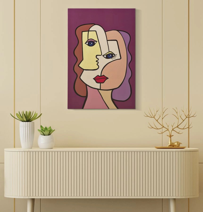 Quadro moderno, stampa dipinta 60x3x90cm Feces New B