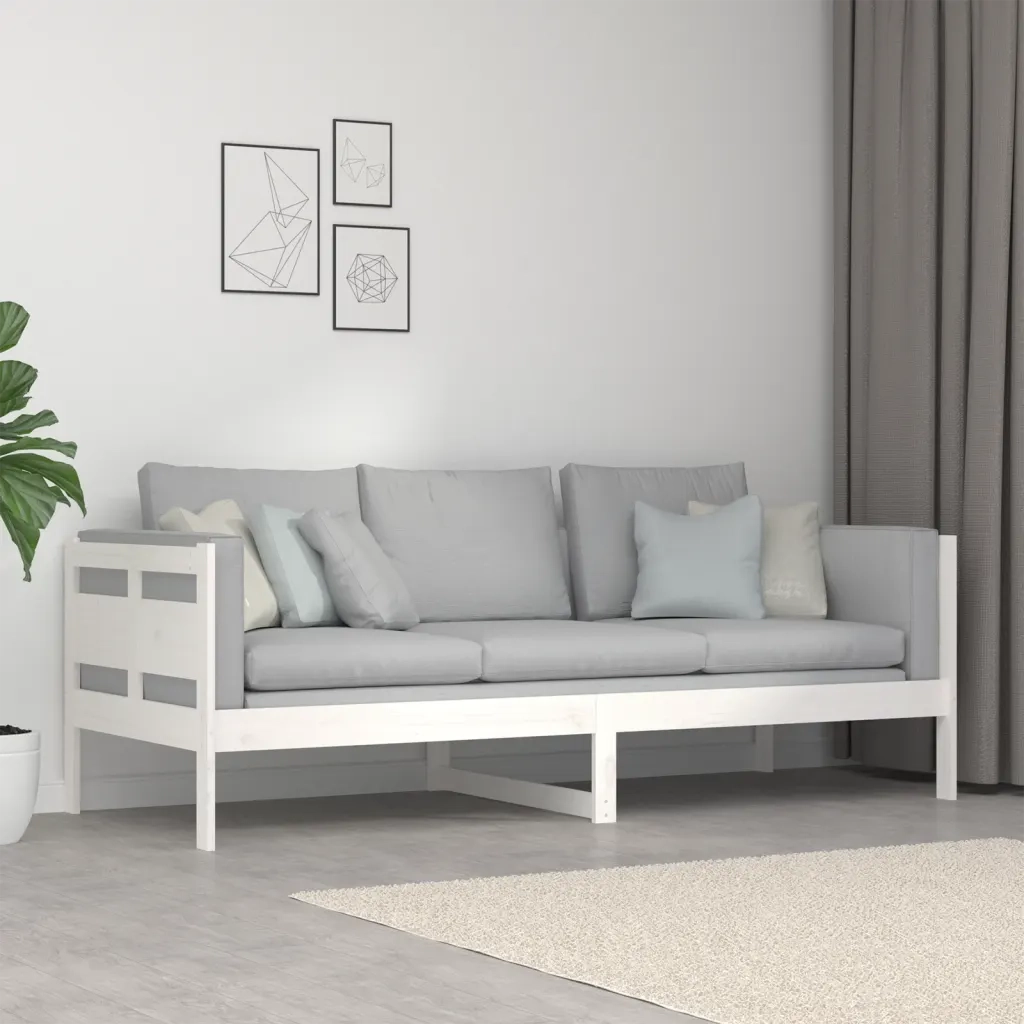 Dormeuse Bianca in Legno Massello di Pino 80x200 cm 820303