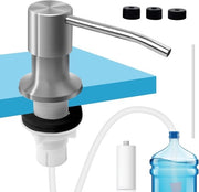 Dispensatore di sapone per lavaggio - acciaio inossidabile - 500 ml - argento - con tubo in silicone