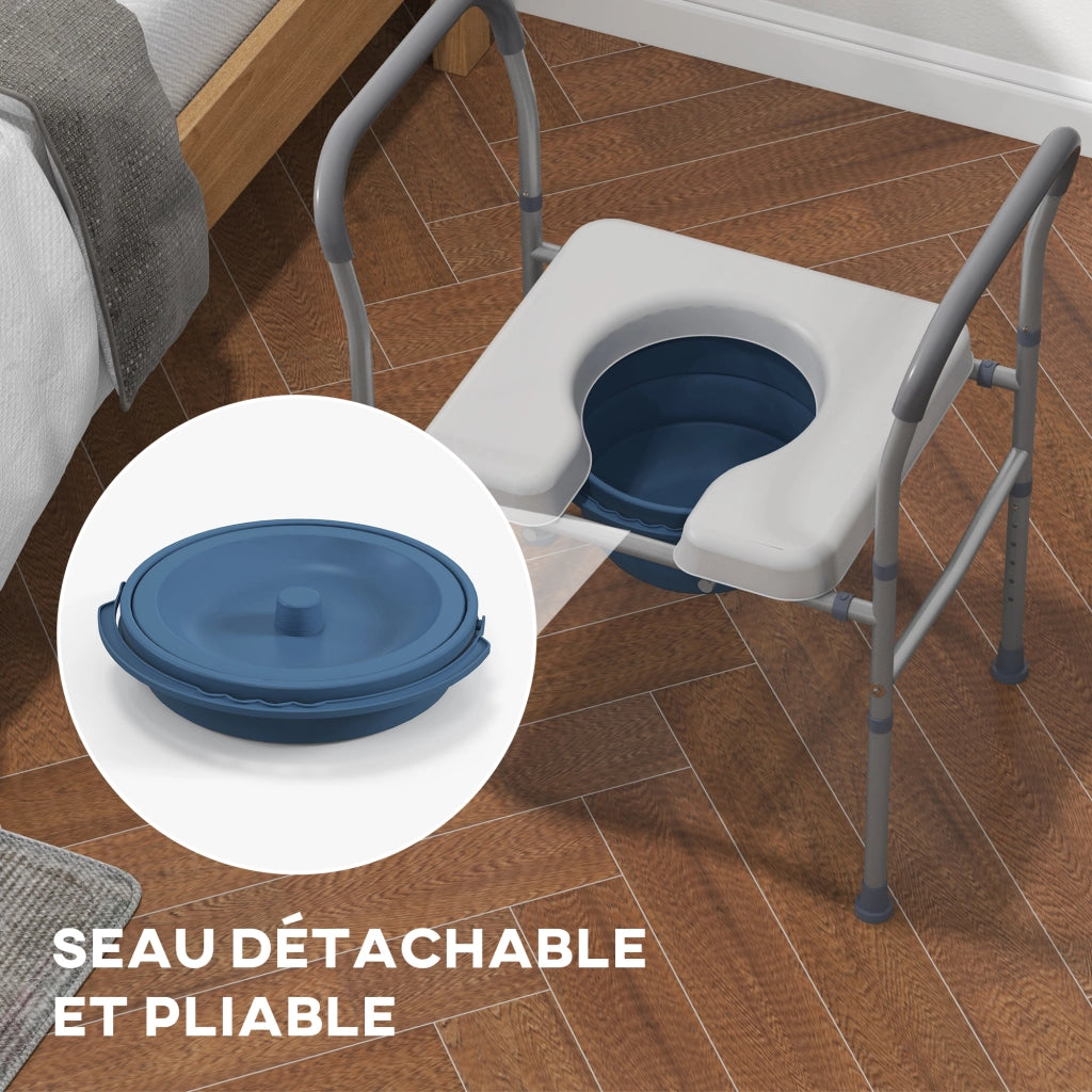 Sgabello WC 4 in 1 Multifunzione con Altezza Regolabile e Seduta Imbottita ¨C zephmum ¨C Grigio