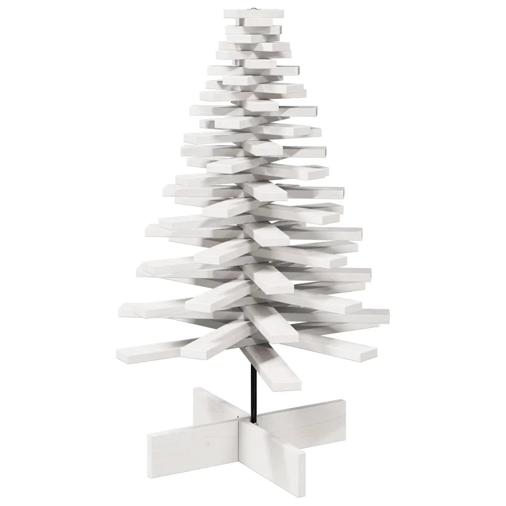 Albero di Natale Decorativo Bianco 100 cm in Legno di Pino 858205