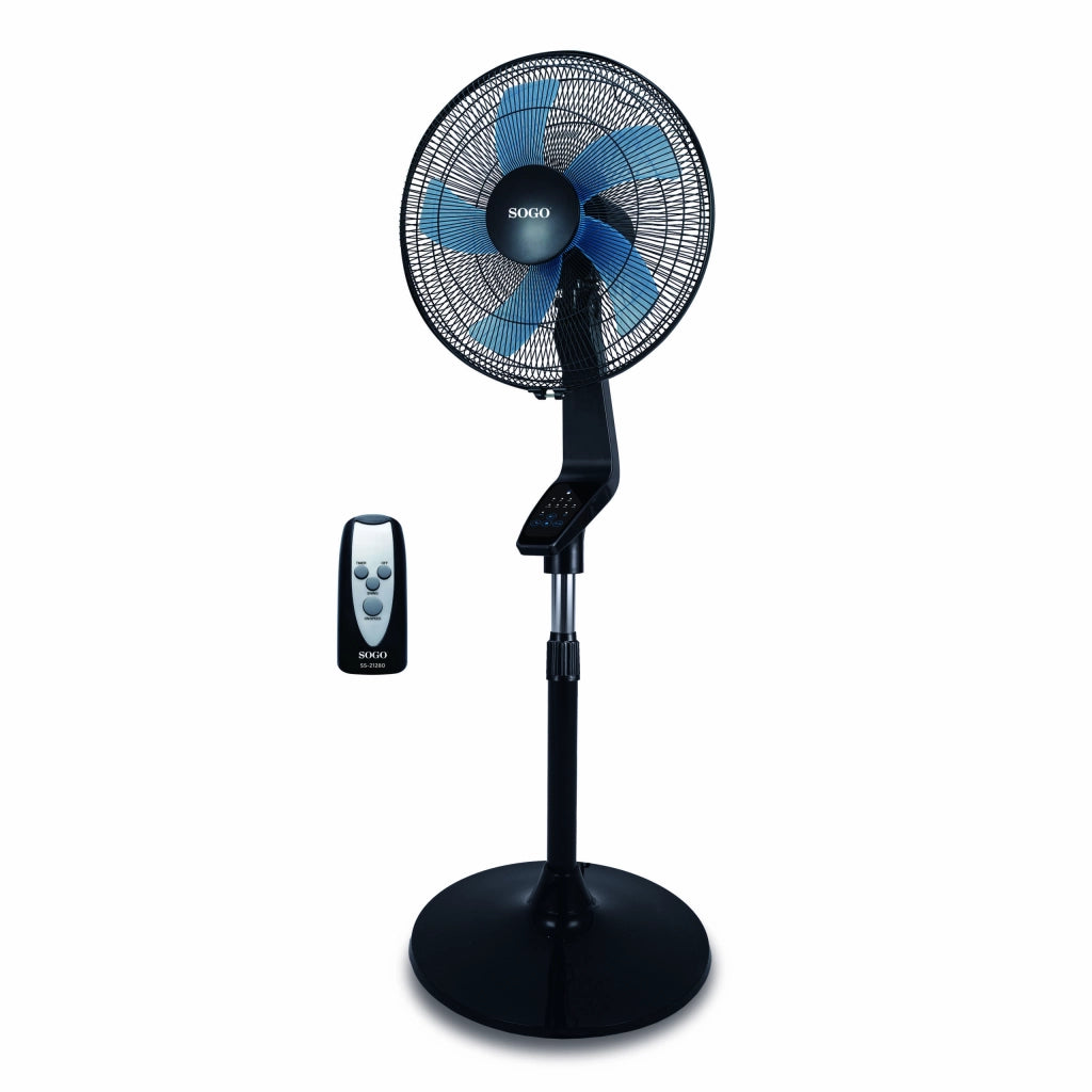 Ventilatore a piantana 40 cm con telecomando, 3 velocità e timer 7,5h pannello touch LED oscillazione regolabile 50W - Sogo