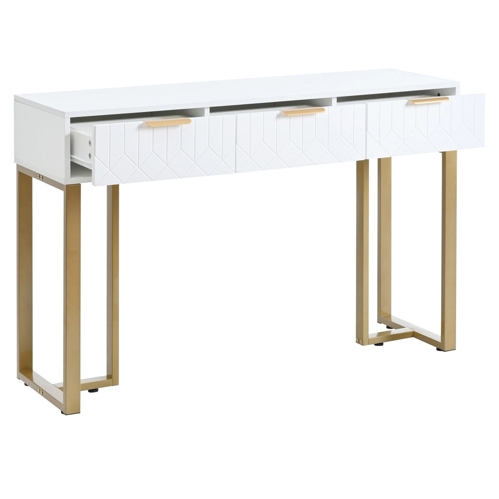 Consolle moderno con cassetti - Zephmum - Telaio dorato, piedini regolabili