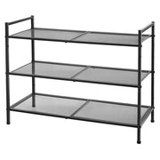 Scarpiera a 3 ripiani organizer impilabile per scarpe contiene 9-12 paia di scarpe metallo per corridoio soggiorno bagno 68,5 cm nero 12_0003161