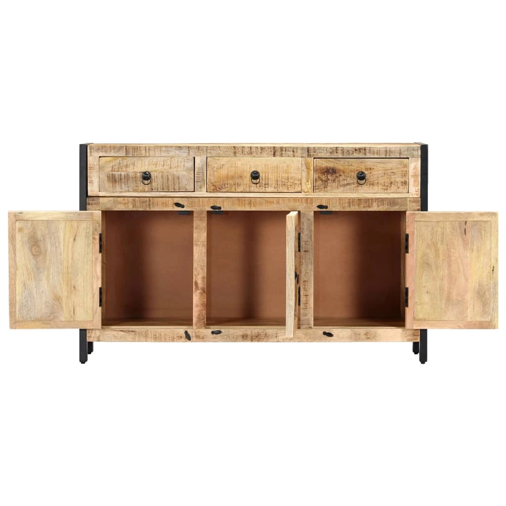 Buffet credenza cassettiera armadio mobile contenitore organizer per cucina soggiorno salotto 120 x 35 x 76 cm legno massello di mango marrone 02_0029542