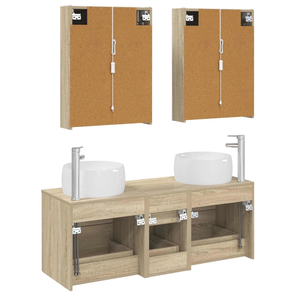 Set di mobili per il bagno 5 pcs Rovere Sonoma 3407049