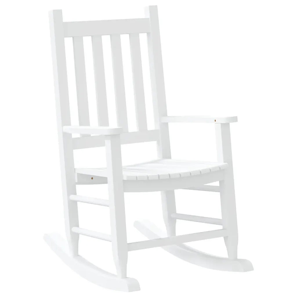 Sedie a Dondolo per Bambini 2 pz Bianche Legno Massello Pioppo CFW6065298