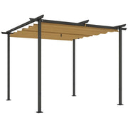 Pergola da giardino con tetto regolabile ¨C zephmum ¨C 3x3 m, beige, metallo