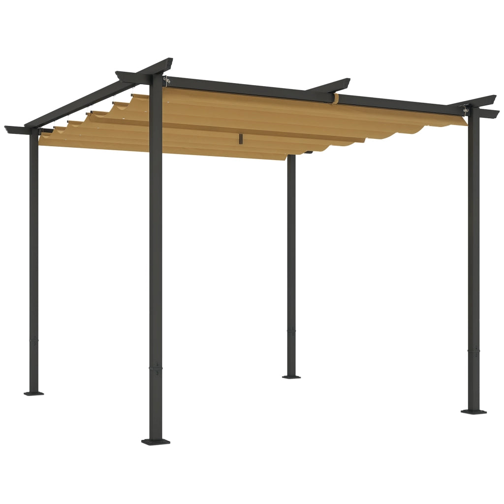 Pergola da giardino con tetto regolabile ¨C zephmum ¨C 3x3 m, beige, metallo