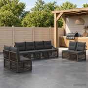 Set Divano da Giardino 8 pz Grigio polyrattan 3435980