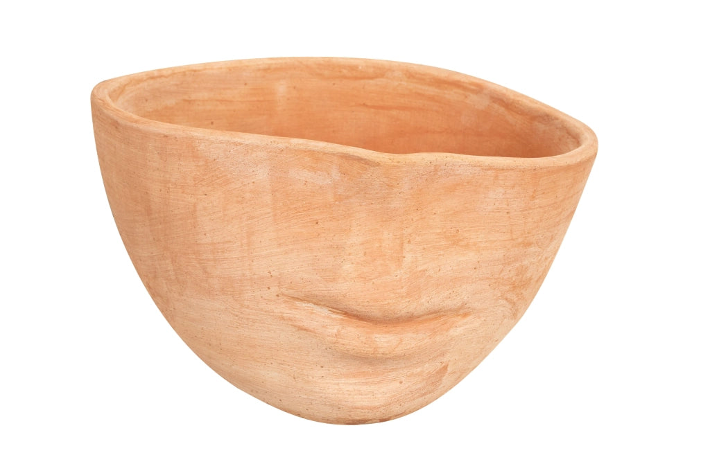 Biscottini Vaso a forma di faccia in Terracotta 100% made in Italy interamente lavorata a mano al tornio