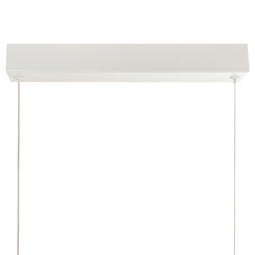 Lampada a sospensione in alluminio bianco con paralume in legno di gomma e base in ferro con telecomando Luce a LED integrata