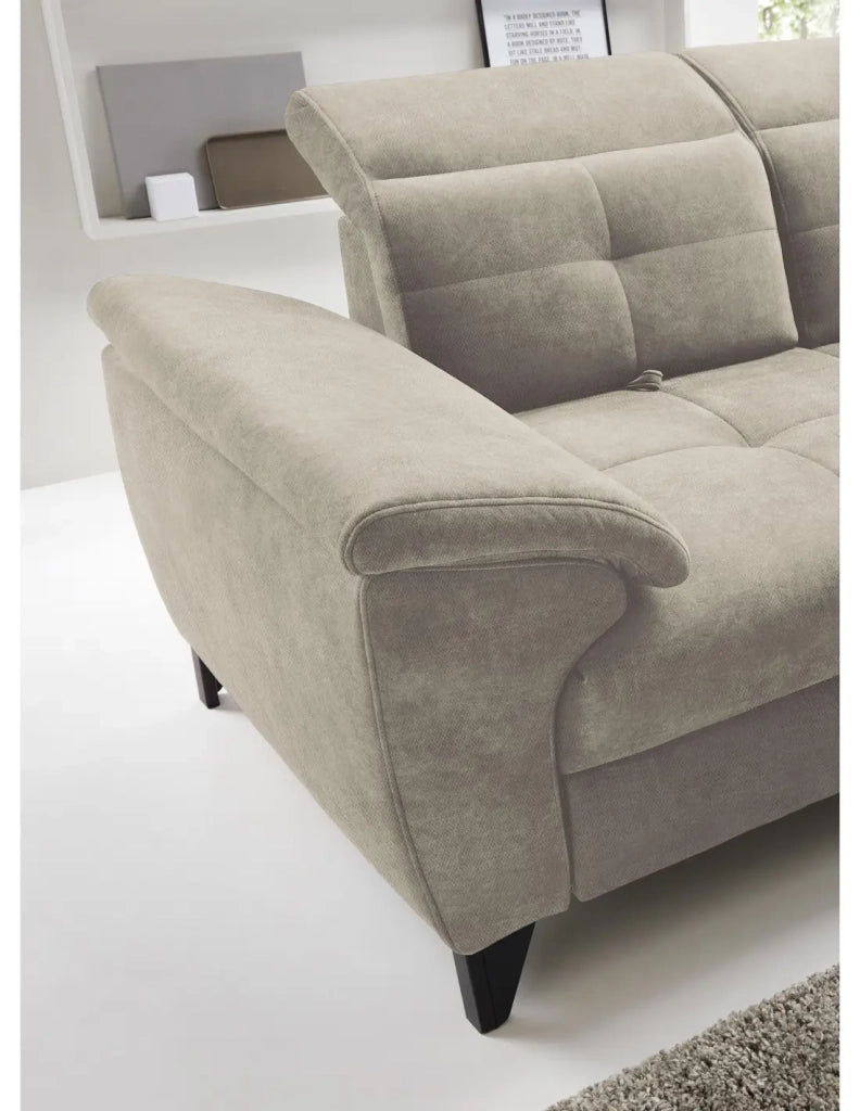 Divano ad angolo Beige 5 posti angolo destro salotto familiare INFERNO