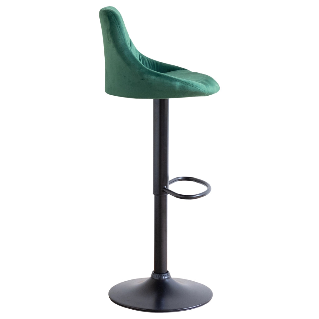 Set di 2 sgabelli da bar in velluto verde ROBIN