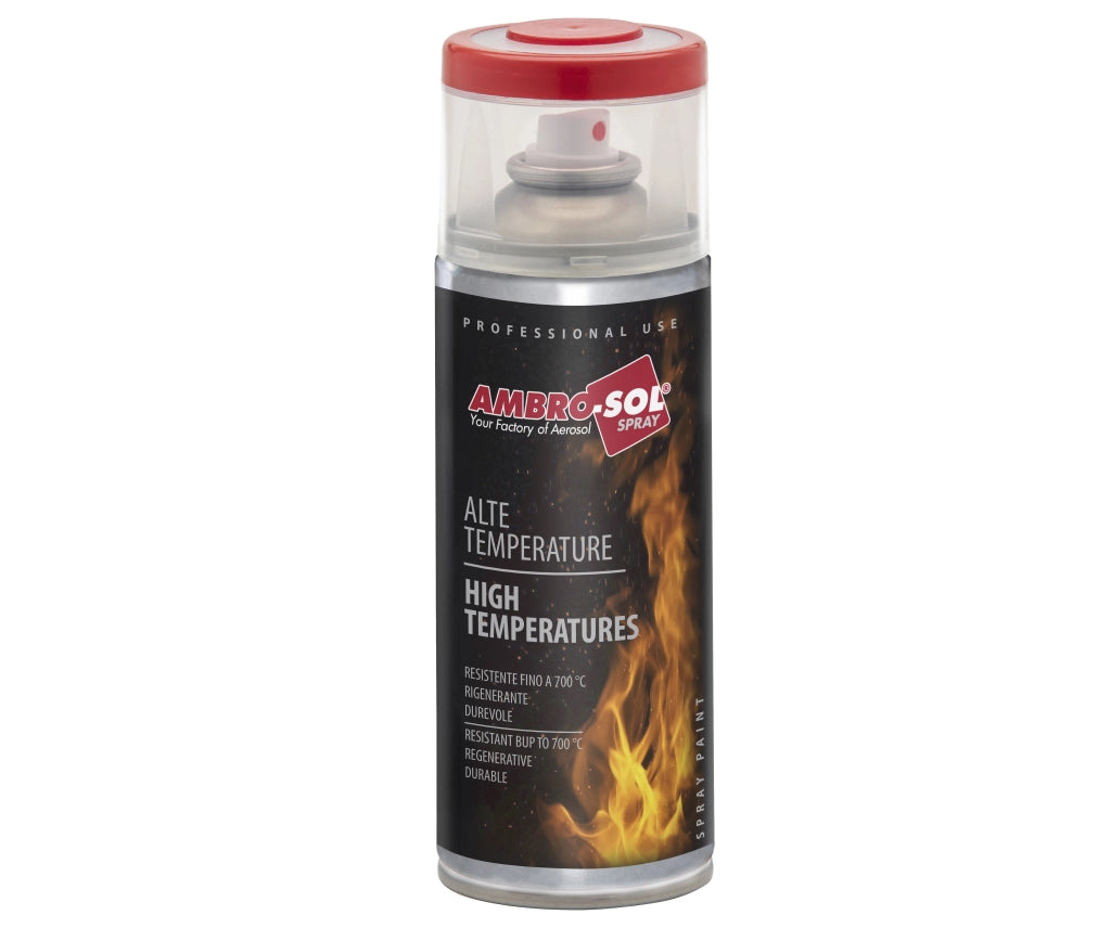 SMALTO SPRAY ALTE TEMPERATURE 400 ml - Alluminio - 6 pezzi- AMBROSOL