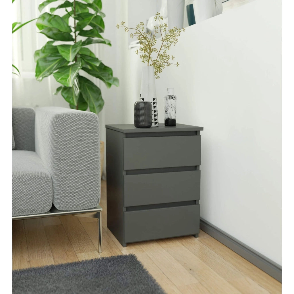 Comodino AKORD CL3 Grigia Grafite 40 cm 3 cassetti 40x35x57 cm