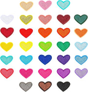 Set di 31 patches a forma di cuore per cucire e stirare - Applicazioni DIY per abbigliamento e accessori - Disegno a cuore per jeans, borse e zaini