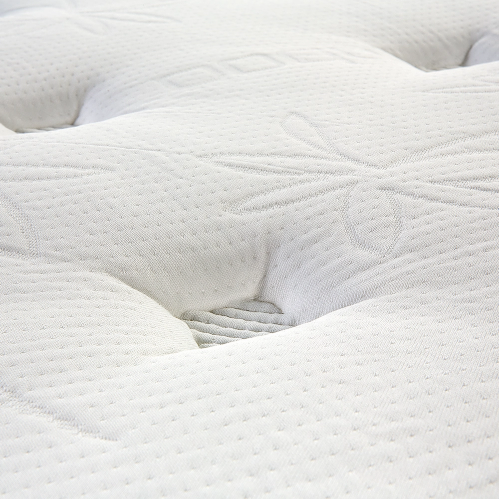 Materasso a molle insacchettate bianco con tessuto di bambù grigio matrimoniale 140 x 200 cm medio Firm 5 Zone