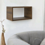 Mensola Wilfred, Scaffale, Ripiano a muro, Scaffalatura multiuso, 44x25 h26 cm, Noce