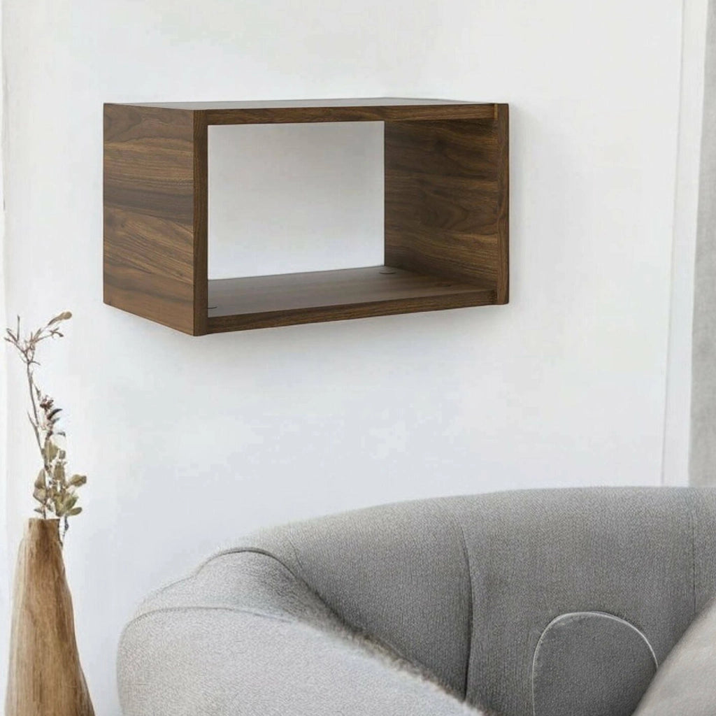 Mensola Wilfred, Scaffale, Ripiano a muro, Scaffalatura multiuso, 44x25 h26 cm, Noce