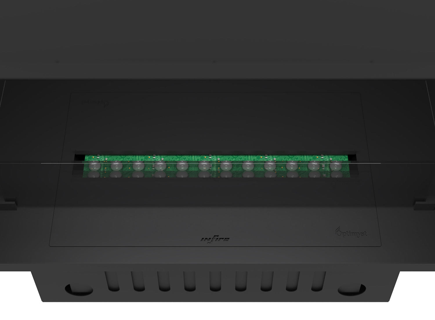 Camino a Vapore Elettrico da Incasso 800x45(64,8)x40 cm Invapo con LED RGB Nero