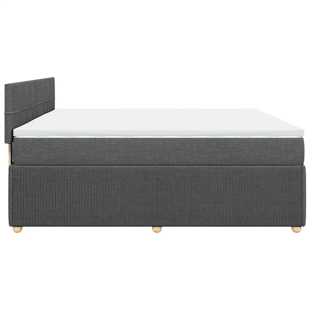 Giroletto a Molle con Materasso Grigio Scuro 180x200 cm Tessuto