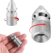 Accessorio per la pulizia dei tubi 3/8" RVS - Accessori per la macchina di pulizia ad alta pressione - Pulizia del tubo - Pulizia del tubo - Resistentente allo scorrimento - Design unico con flusso d'acqua liscio - Accessorio di pulizia del tubo per tubi
