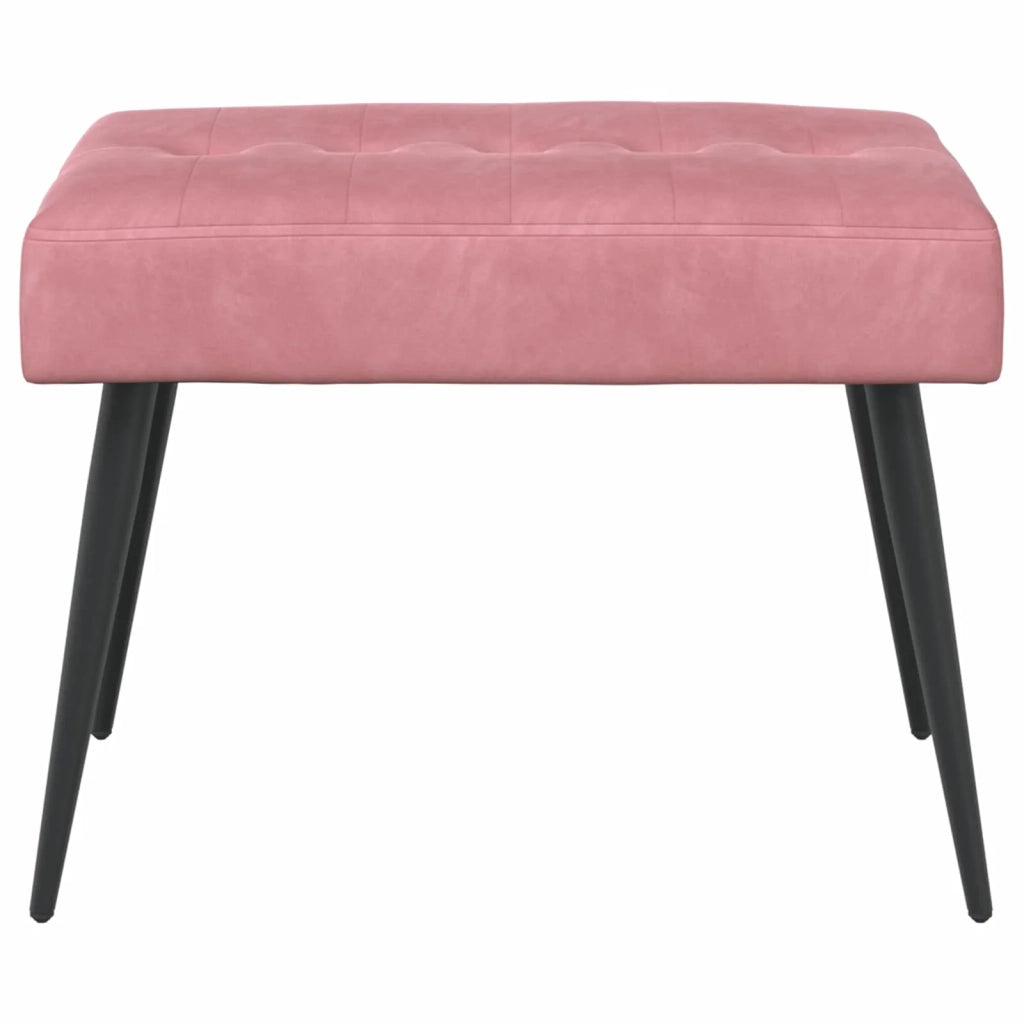 Panchina con bottoni imbottiti Rosa 60 x 40 x 45 cm Velluto 42038505