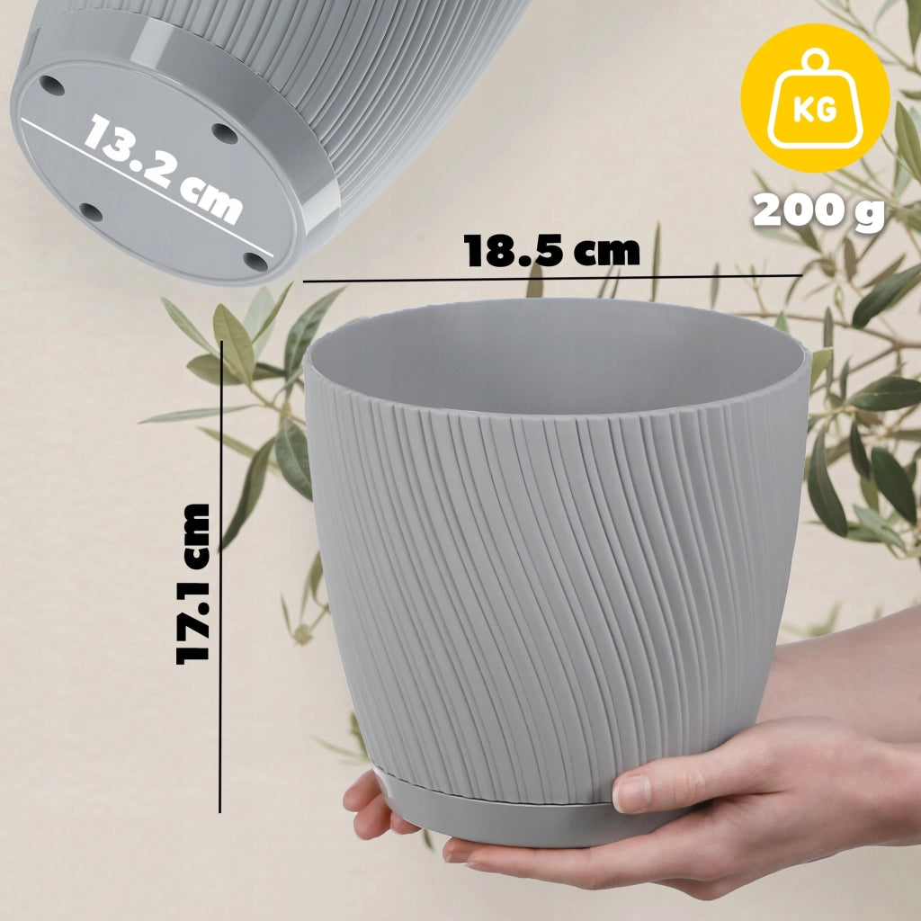 Vaso da fiori KADAX con supporto, coperchio, ciotola rotonda, 19 cm, grigio