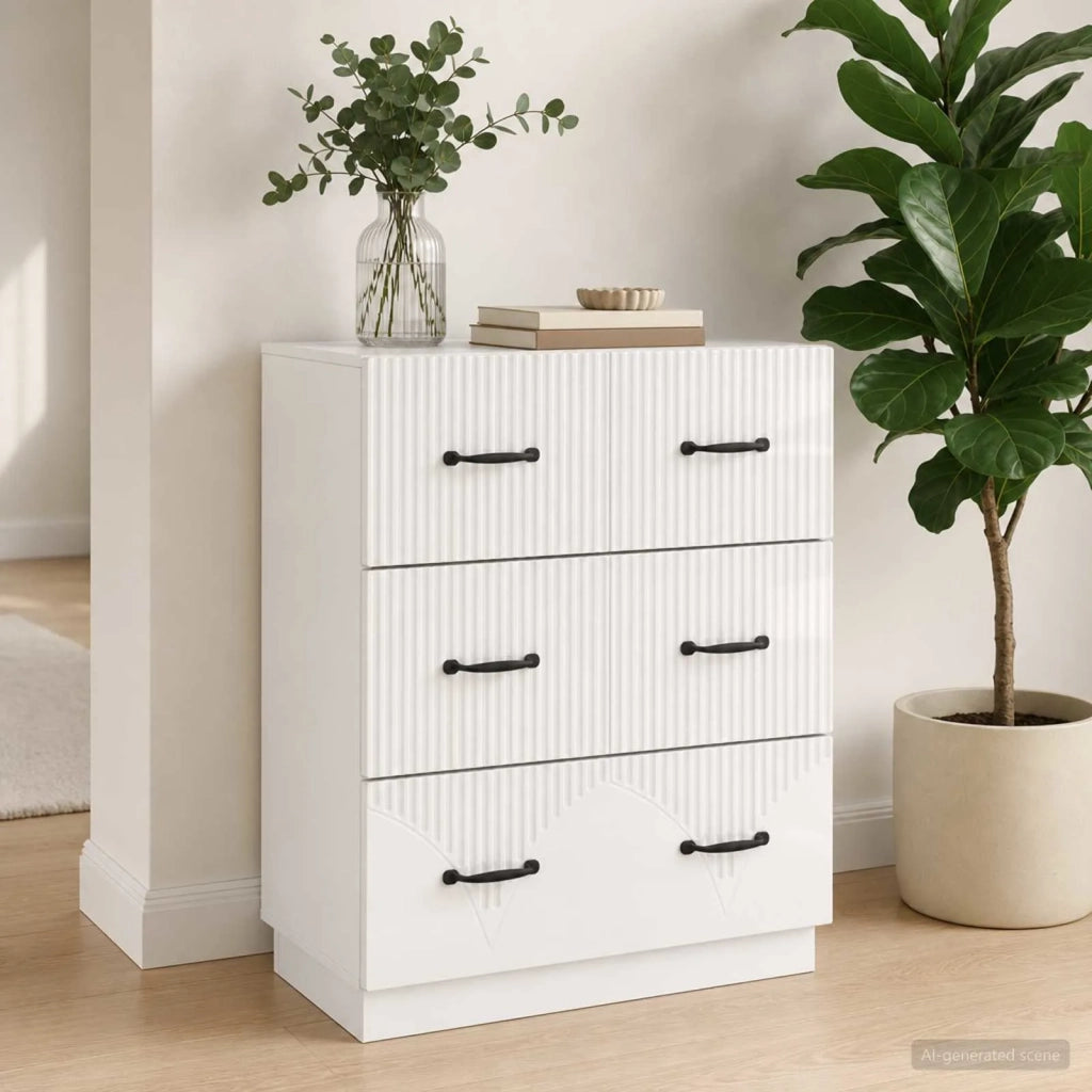 Mobile con Cassetti Bianco Lucido 66 x 34,5 x 87 cm 895299