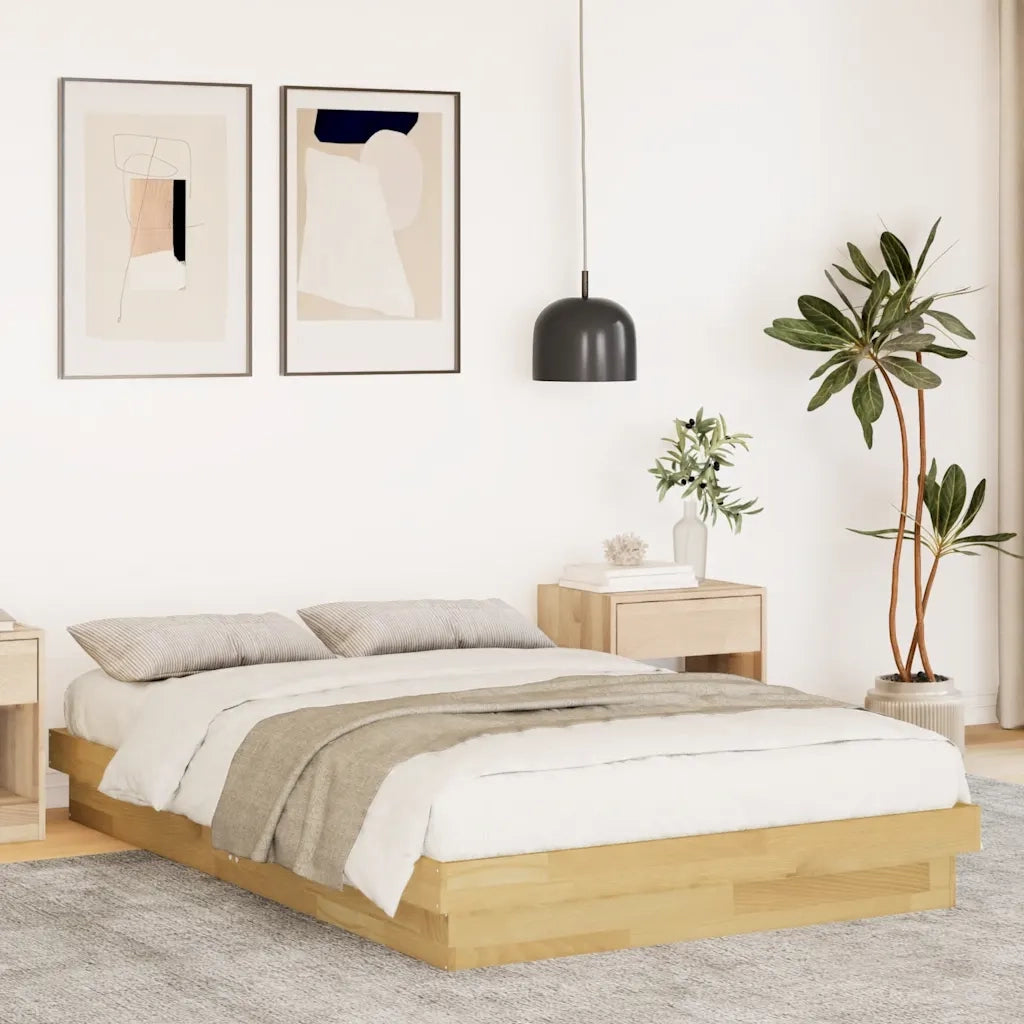 Struttura Letto Senza Materasso 120x200 cm in Legno di Rovere 3315734
