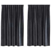 Tende Oscuranti | Tende Blackout 2 pz Grigio scuro 140 x 140 cm Velluto