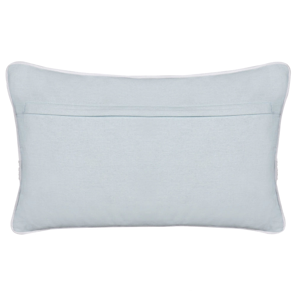 Cuscino in cotone ricamato con motivo a cuoricini grigio 30 x 50 cm letto divano accessorio morbido