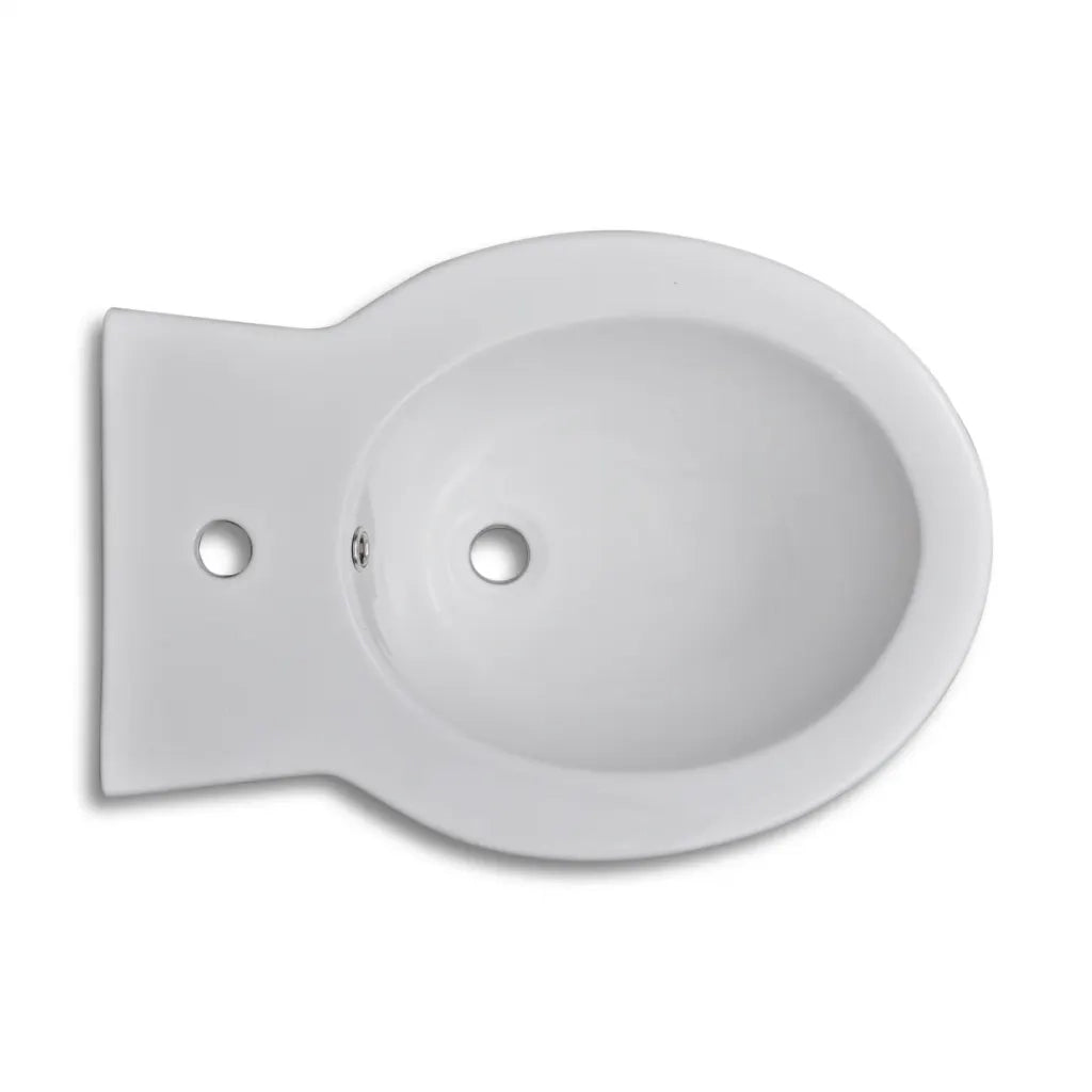 Bidè Rotondo Bianco con Piede di Alta Qualità in Ceramica 140665