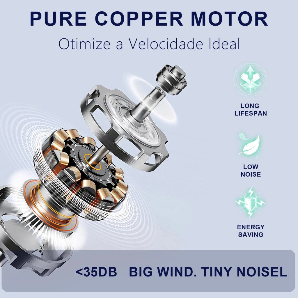Ventilatore da soffitto con luce LED integrata; motore DC reversibile; ABS; nero e noce scuro