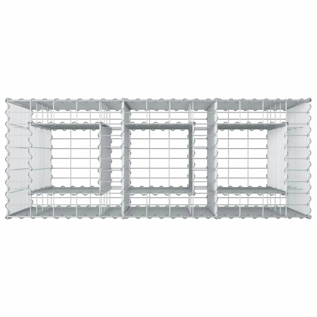Letto rialzato in gabbione 2 pz Argento 130 x 50 x 150 cm CFW4876174