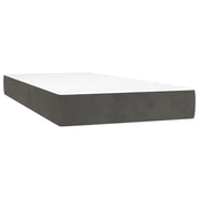 Materasso a Molle per Bambini Rigidit¨¤ Media Grigio Scuro 80x160 cm in Velluto